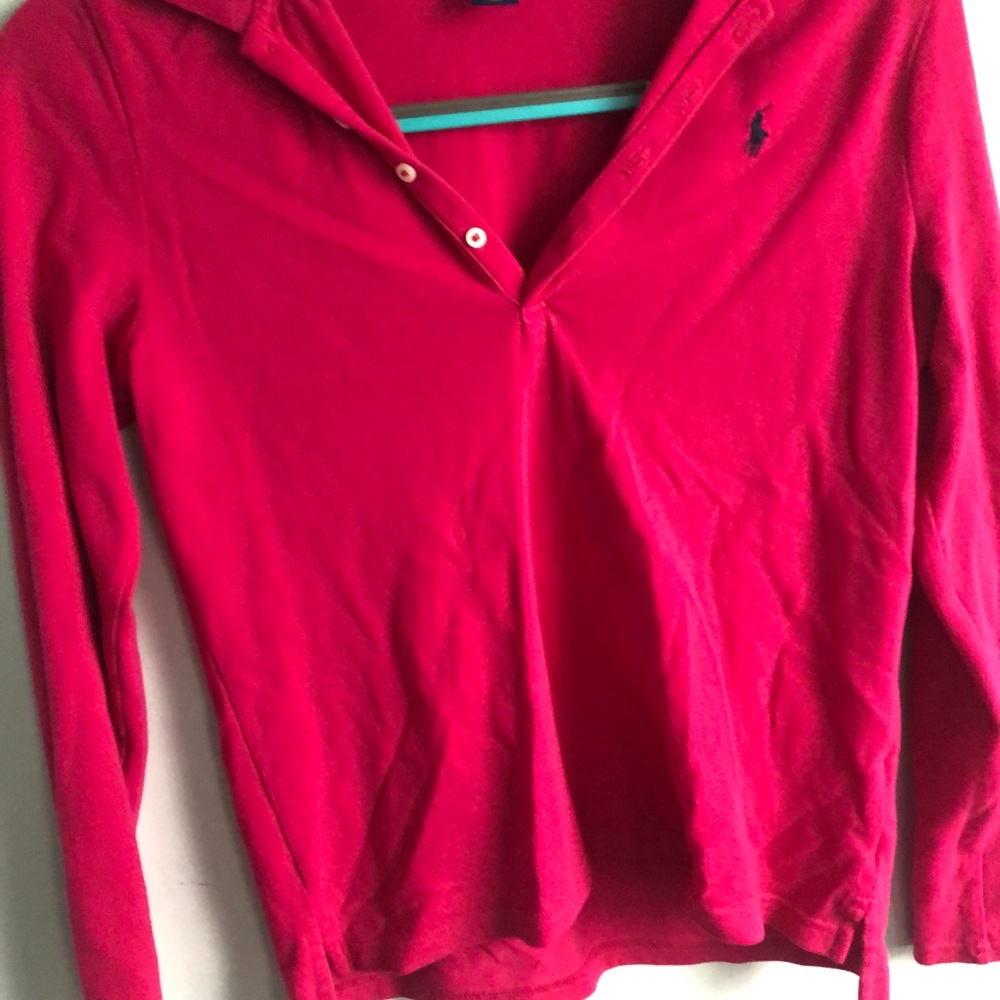 Long sleeve Magenta Ralph Lauren Polo